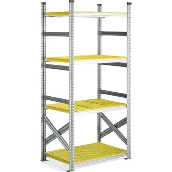 Dílenský regál Regál na potraviny TRANSFORM, 1970x900x600 mm, žluté police