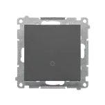 Simon 55 TS1.01/116 Ovladač zapínací "světlo" (přístroj s krytem), řazení 1/0, 10 A / 250 V~, bezšroubové svorky grafitová matná