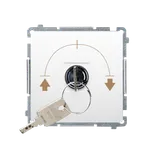 Simon Basic BMWZK.01/11 Spínač žaluziový na klíč (přístroj s krytem), 3 polohový, řazení 1-0-2 bílá