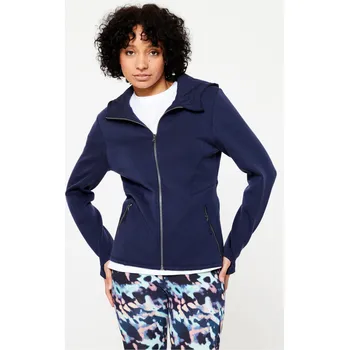 Dámská mikina DOMYOS Dámská fitness mikina na zip s kapucí L MODRÁ