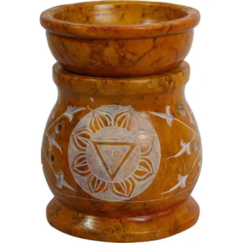 Aroma lampa Mramorová aroma lampa na vonné oleje 3. Čakra Manipura, Čakra solárního plexu, Pupeční čakra, Sittar