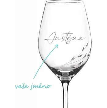 Sklenice Pískovaná sklenička na víno Broušená větvička