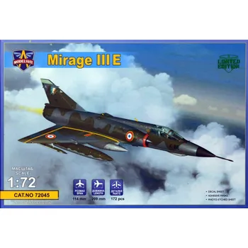 Plastikový model 1:72 Mirage IIIE (3x camo, 3 types fuel tanks, PE)