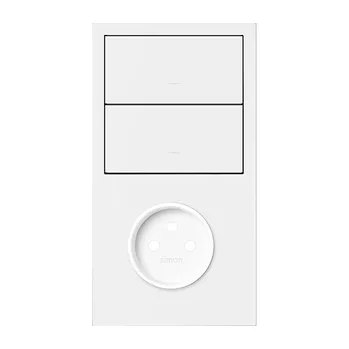 Elektrická zásuvka Simon 100 10020222-230 Sestava 2 násobná: 1 zásuvka + 2 kryty bílá matná