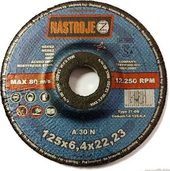 Brusný kotouč NÁSTROJE CZ 125*6,4mm kotouč brusný na nerez IM-4-125-6,4