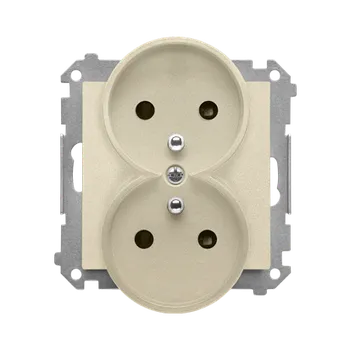 Elektrická zásuvka Simon 55 TGZ2MCZ.01/144 Zásuvka 2P+T 2 násobná, se clonkami champagne matná