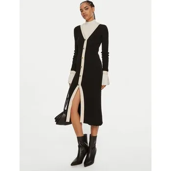 Dámské šaty Luisa Spagnoli Úpletové šaty Microfilm 58384 Černá Slim Fit M