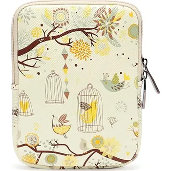 Pouzdro na čtečku elektronické knihy ARMORI Zipper Z076 - motiv Yellow Birds - Univerzální pouzdro pro čtečky 6" - textilní, zip + BONUSY