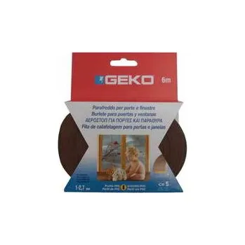Těsnění do okna a dveří GEKO - Těsnění do oken samolepící PVC 9x3mm/ 6m - hnědé