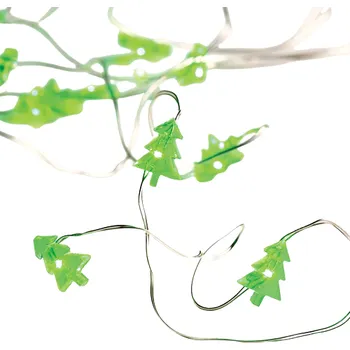 Vánoční dekorace ACA Lighting LED vánoční dekorační girlanda - stromečky, 20 LED, zelená barva, 200cm, 2xbaterie AA,IP20