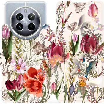 Pouzdro na mobilní telefon Flipové pouzdro Mobiwear - Realme 12 5G - MP01S Rozkvetlá louka (Knížkové flip pouzdro, obal, kryt na mobil Realme 12 5G - MP01S Rozkvetlá louka, materiál Umělá kůže + TPU - ochrana 360°, stojánek, silikonová vanička, magnetické zavírání)