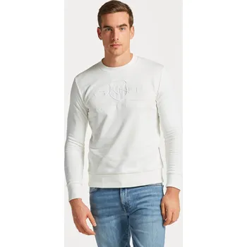 Pánské oblečení MIKINA GANT REG TONAL SHIELD C-NECK SWEAT EGGSHELL