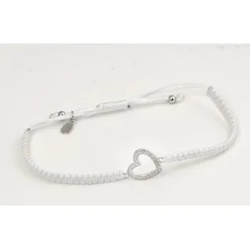 Náramek Provázkový náramek se stříbrným srdíčkem SVLB0468X61BI00