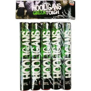 Zábavní pyrotechnika FOTBALOVÁ POCHODEŇ ZELENÁ 25mm + Dým 5ks