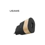 USAMS CC021 USB 2A Cestovní nabíječka Black / GOLD zlatá barva (EU Blister)