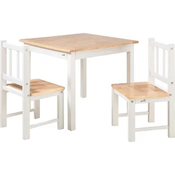 Dětský zahradní nábytek Geuther Dětský nábytek, stoleček + 2 židličky, white/nature