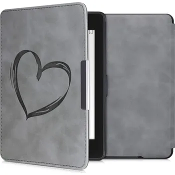 Pouzdro na čtečku elektronické knihy Pouzdro KW Mobile - Brushed Heart - KW4974707 - pro Amazon Kindle Paperwhite 1/2/3 - šedé + BONUSY