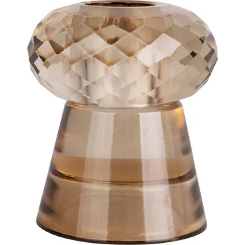Svícen Svícen Crystal Art duo malý pískově hnědý 7cm Present Time (Barva-pískově hnědá, sklo)