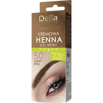 Barva na řasy a obočí Delia krémová henna na obočí 5.0 světle hnědá, 15 ml