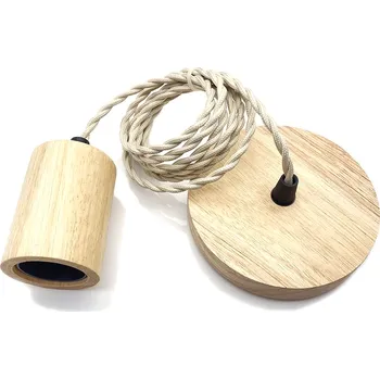 Dřevěný lustr s oválným tubusem E27