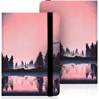 Pouzdro na čtečku elektronické knihy Armori Wraper W012 - univerzální pouzdro na čtečky knih, 6" displej - motiv Nightlake + BONUSY