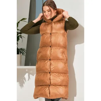 Z6734 DEWBERRY XEXESE WOMEN&#039;S VEST-FLAT CAMEL dewberry oranžová 2454890