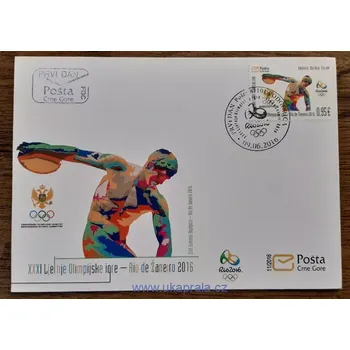 Poštovní známka Černá Hora FDC 391 LOH Rio de Janeiro, r. 2016