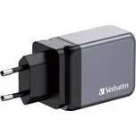 VERBATIM GaN Nabíječka do sítě GNC-65, 65W, 2x USB-C, 1x USB