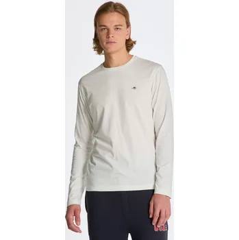 Pánské tričko TRIČKO GANT REG SHIELD LS T-SHIRT EGGSHELL