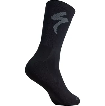 Pánské ponožky Cyklistické ponožky Specialized Primaloft® Lightweight Tall Logo Black/Grey Velikost: M (EU 40-42)