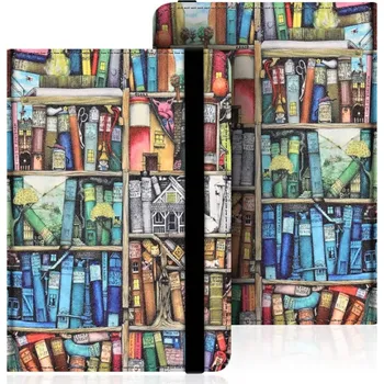 Pouzdro na čtečku elektronické knihy Armori Wraper W011 - univerzální pouzdro na čtečky knih, 6" displej - motiv Magic Bookcase + BONUSY