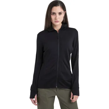 Dámská mikina Dámská merino mikina s kapucí ICEBREAKER Wmns 260 Quantum IV LS Zip Ho, Black velikost: L