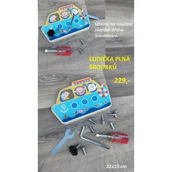 RC model auta LODIČKA PLNÁ ŠROUBKŮ