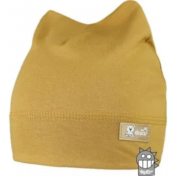 Čepice Dráče Dětská bavlněná čepice Čertík 20 - tm. hořčicová