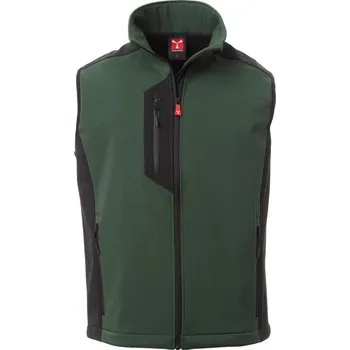 Pánská mikina Pánská softshellová vesta CORK, Payper Barva: LESNÍ ZELENÁ/ČERNÁ, Velikost: 5XL
