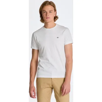 Pánské oblečení TRIČKO GANT SLIM SHIELD SS T-SHIRT WHITE