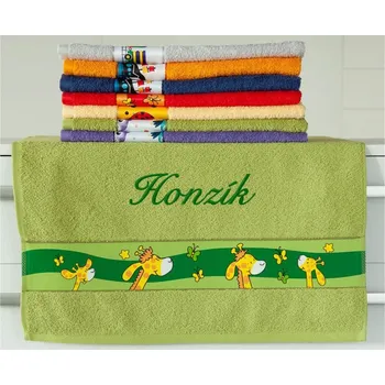 Ručník Ručník se jménem NA PŘÁNÍ 50x100 Žirafy zelené