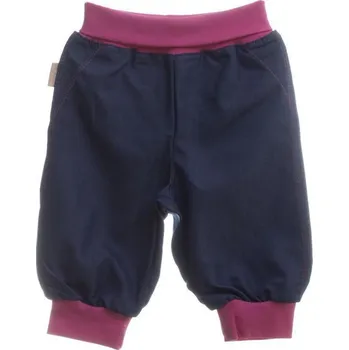 Dupačky Česká výroba Kalhoty dětské modré denim/růžová Vel. 56
