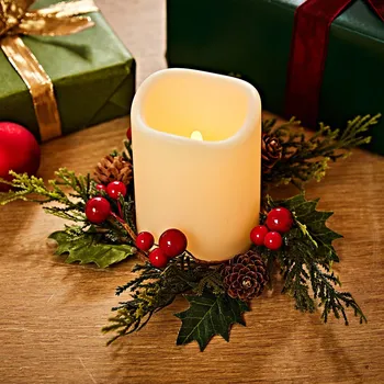 Svíčka 3Pagen LED svíčka s dekorativním chvojím