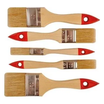 Malířský štětec Sada štětců 15,20,30,40,50mm světlá štetina, dřevěná rukojeť