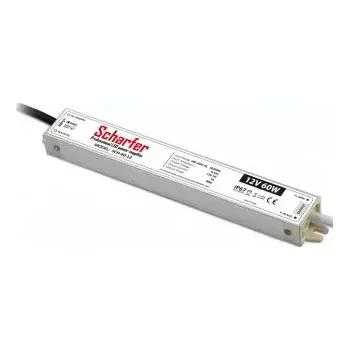 Napájecí zdroj pro osvětlení Napájecí zdroj 60W 5,0A 12VDC pro LED zdroje a LED moduly profesionální IP67 222x29x21 mm Scharfer *SCH-060-12