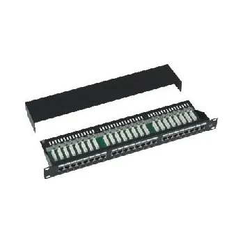 Patch panel DATACOM Patch panel 19" STP 24 port CAT5E LSA 1U BK (3x8p) / VL