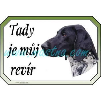 Cedulka ohař německý krátkosrstý černý bělouš revír - Bez samolepicí vrstvy