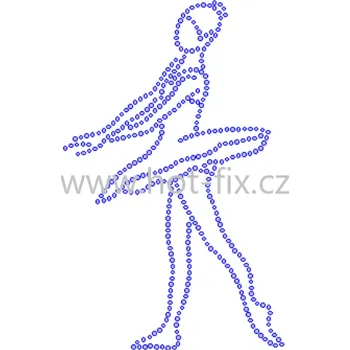 C215 - baletka nažehlovací hot-fix kamínková aplikace na textil, rozměry cca 14,0x22,2cm barva: kameny barva 101 Crystal /stříbrná