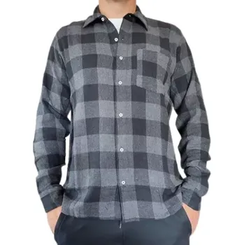 Pánská košile Raj Pol 737512 flanelová košile gray/black