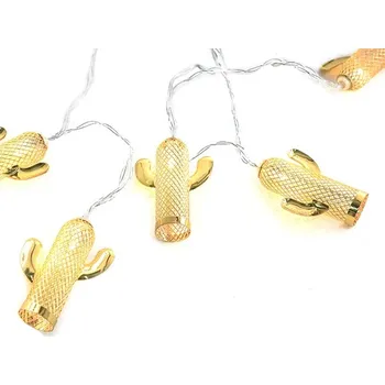 Vánoční dekorace ACA Lighting LED vánoční girlanda - Kaktusy, teplá bílá, 2xAA, 160 cm, IP20