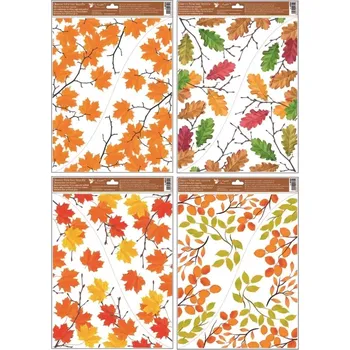 Okenní dekorace Okenní fólie rohová s listy 30 x 42 cm