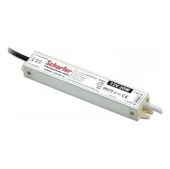 Napájecí zdroj pro osvětlení Napájecí zdroj 20W 1,67A 12VDC pro LED zdroje a LED moduly profesionální IP67 162x29x21 mm Scharfer *SCH-020-12