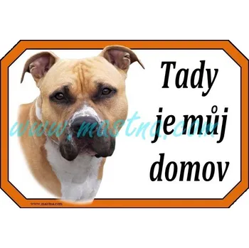 Cedulka stafordšírský teriér, staffordshire domov - Bez samolepicí vrstvy