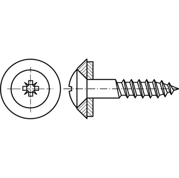 Vrut PROFISTYL DIN 7995P klempířský vrut do dřeva s čočkovou hlavou, s těsnící podložkou 15mm nerez A2 Varianta: DIN 7995P klempířský vrut čočková hlava s podložkou 15mm A2 4,5x20